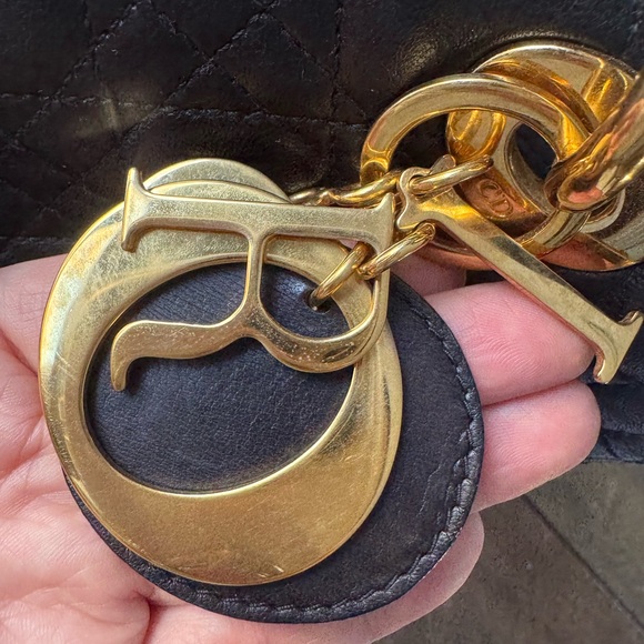 Christian Dior Medium Lady  Black and gold - Picture 2 of 11
